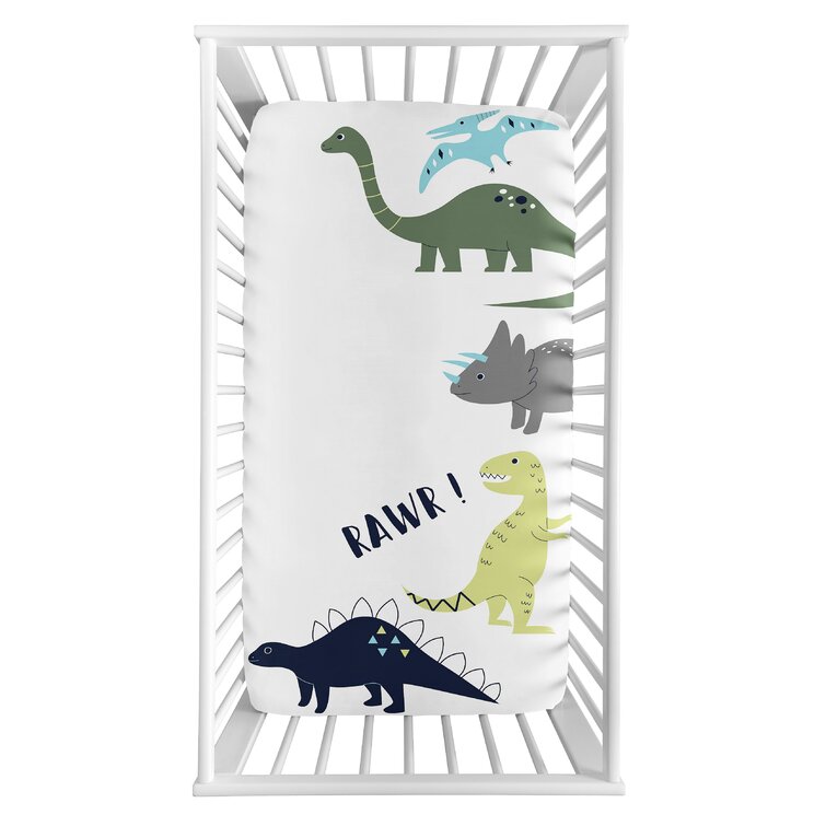 Dinosaur fitted 2025 crib sheet